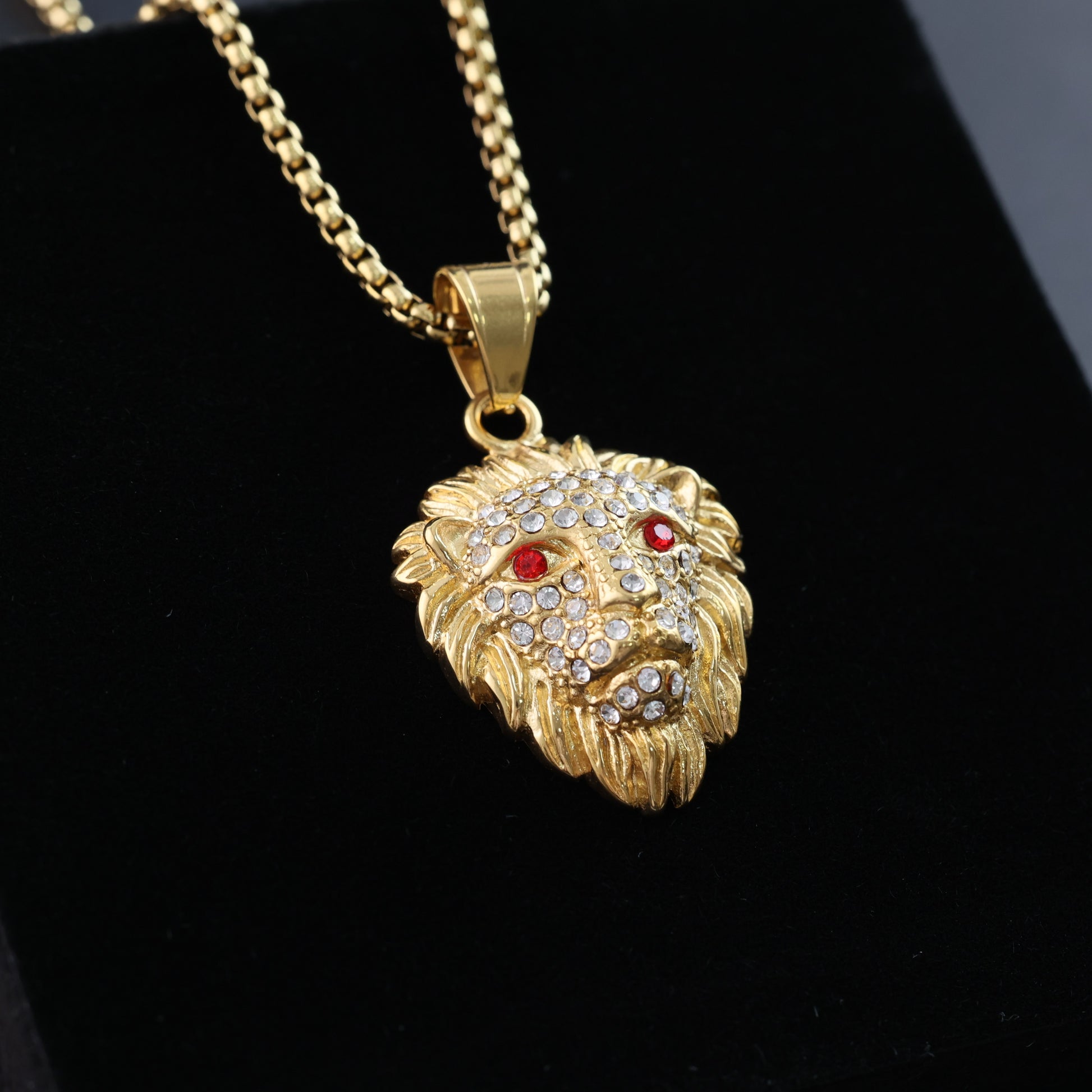 Gold-Plated Lion Head Necklace