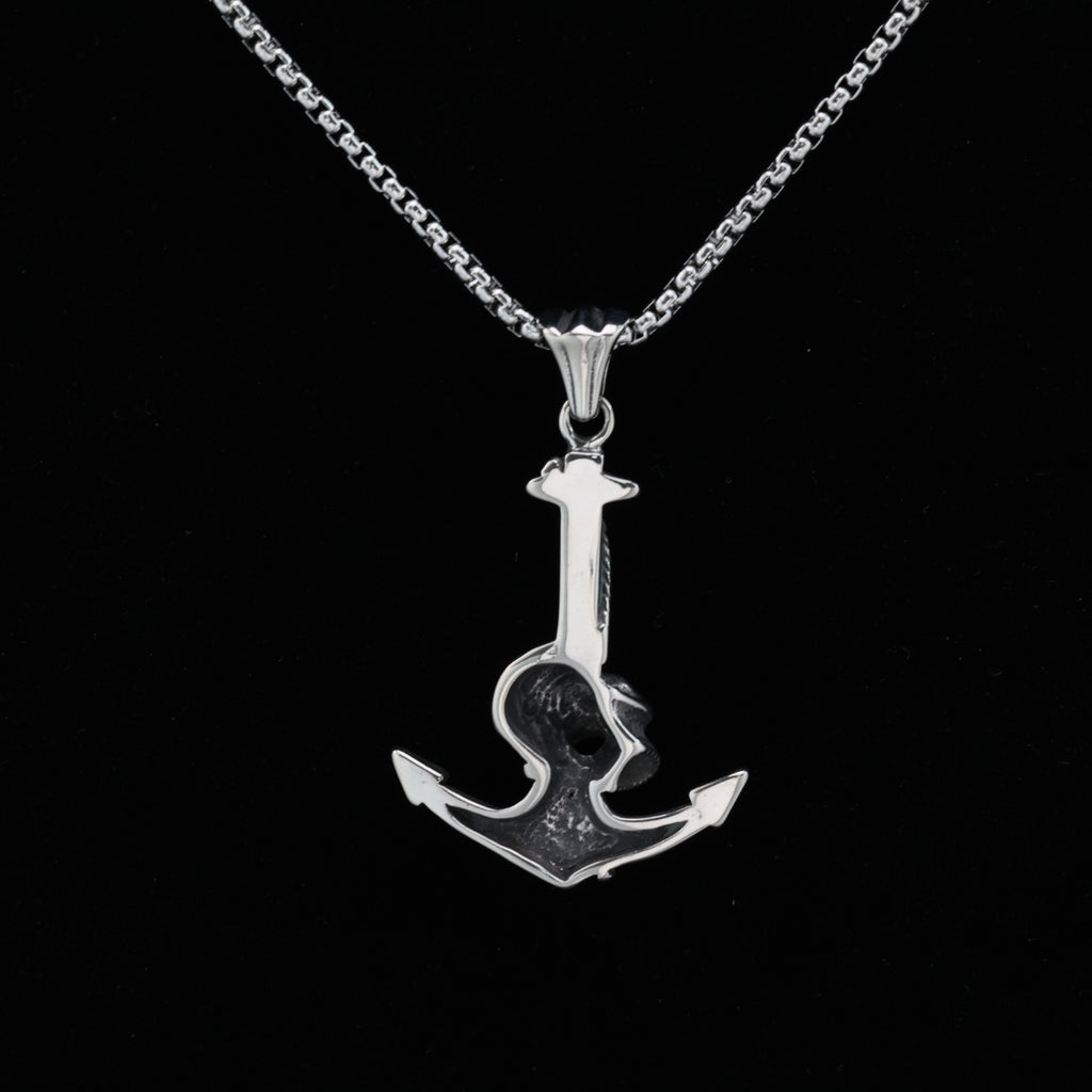 Skull and Anchor II Pendant Necklace