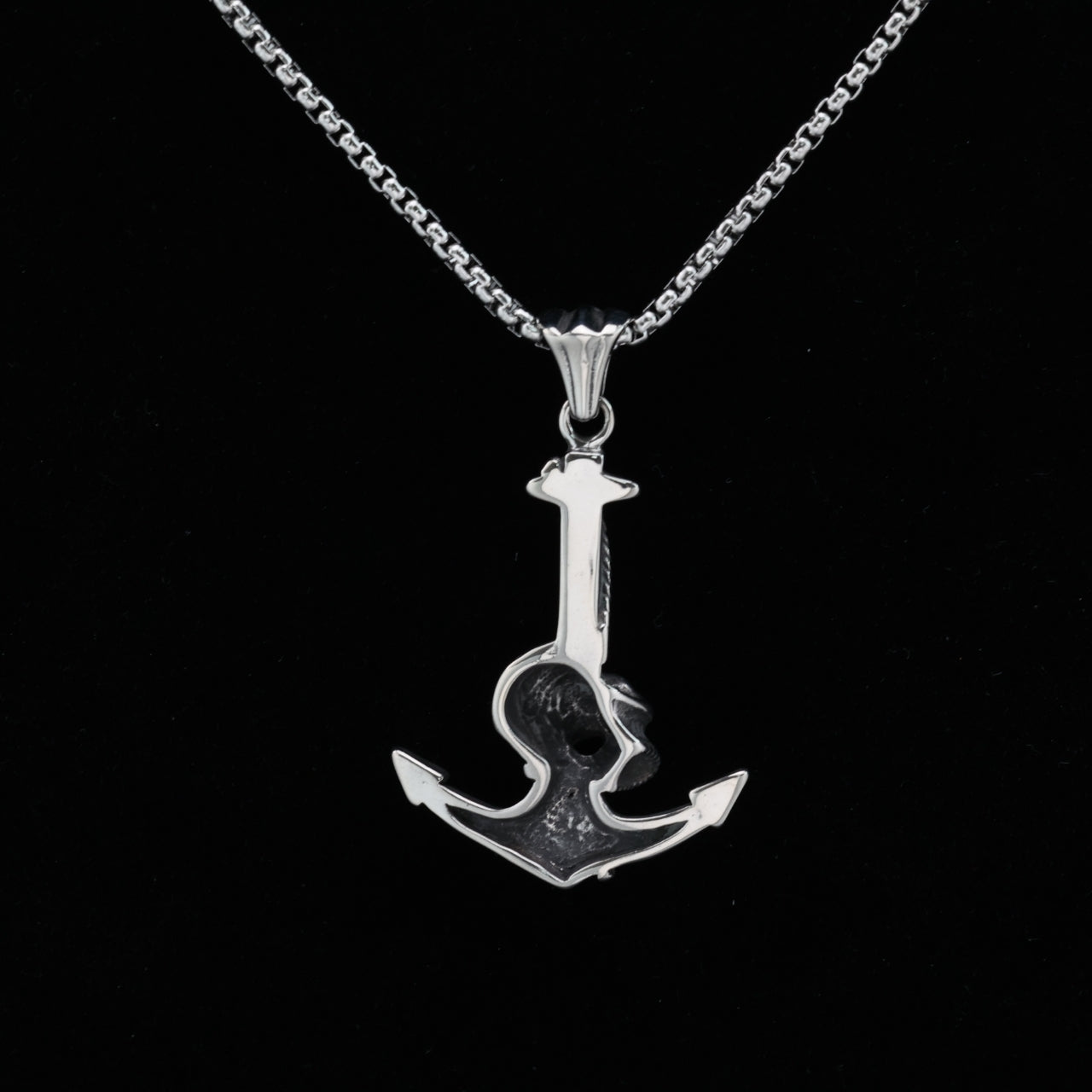 Skull and Anchor II Pendant Necklace