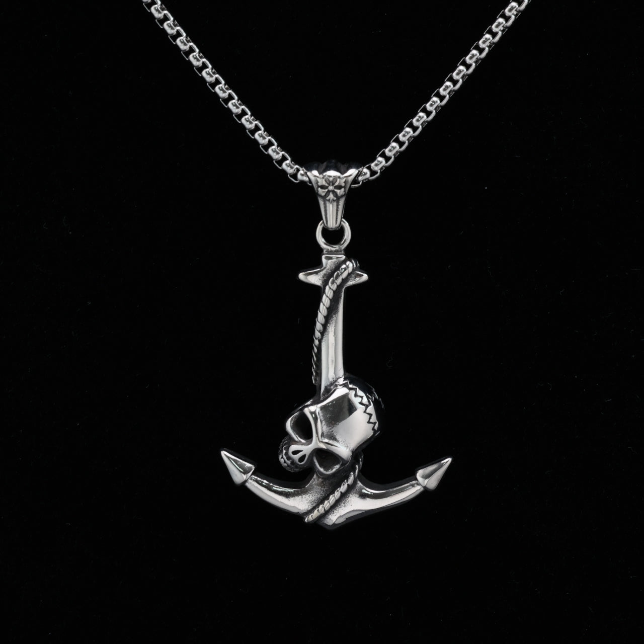 Skull and Anchor II Pendant Necklace