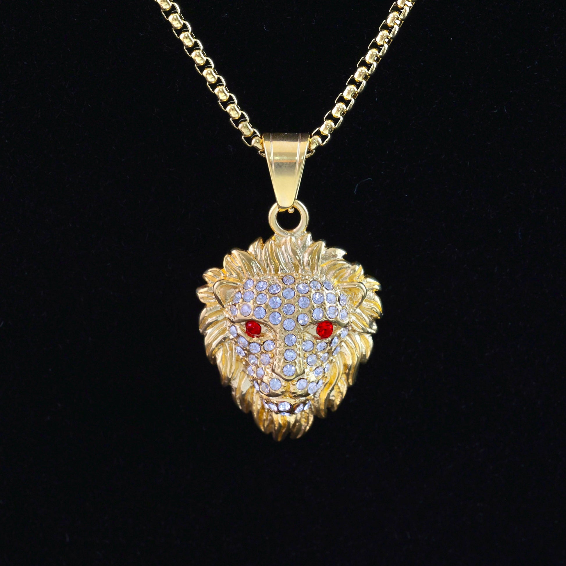 Gold-Plated Lion Head Necklace
