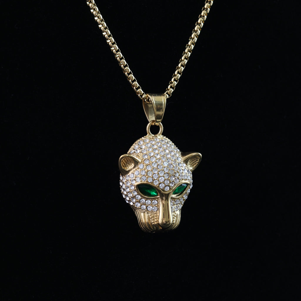 Gold-Plated Panther Pendant Necklace