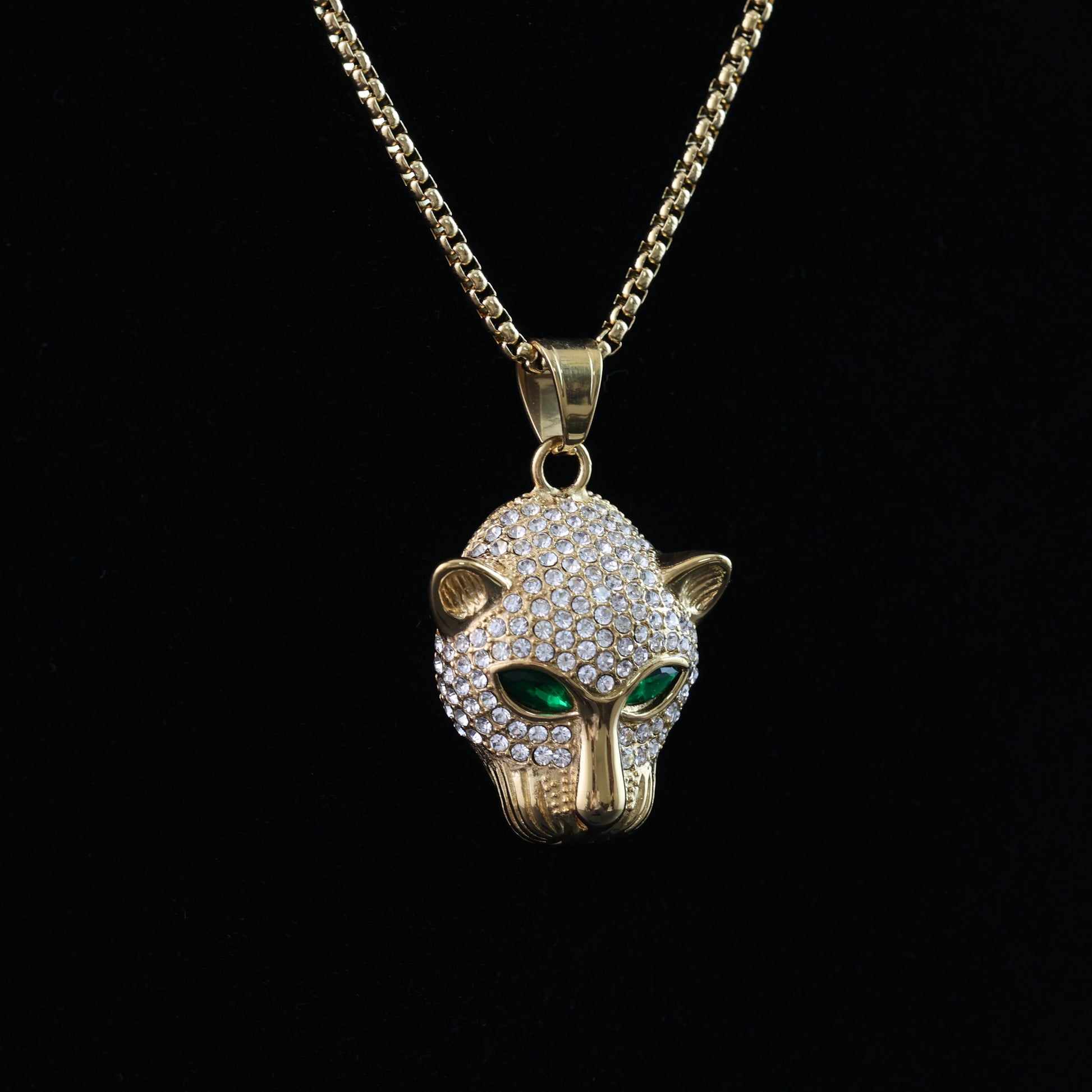 Gold-Plated Panther Pendant Necklace
