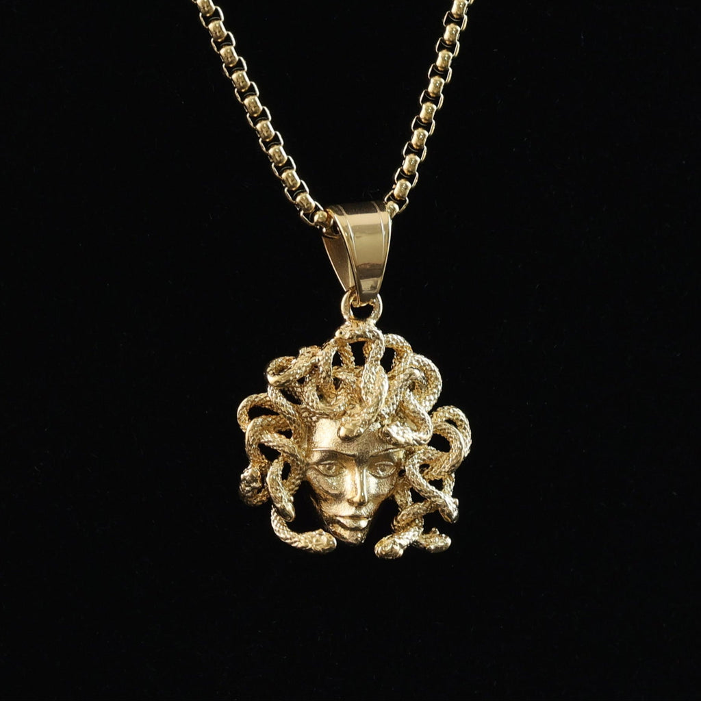 Gold-Plated Medusa Pendant Necklace