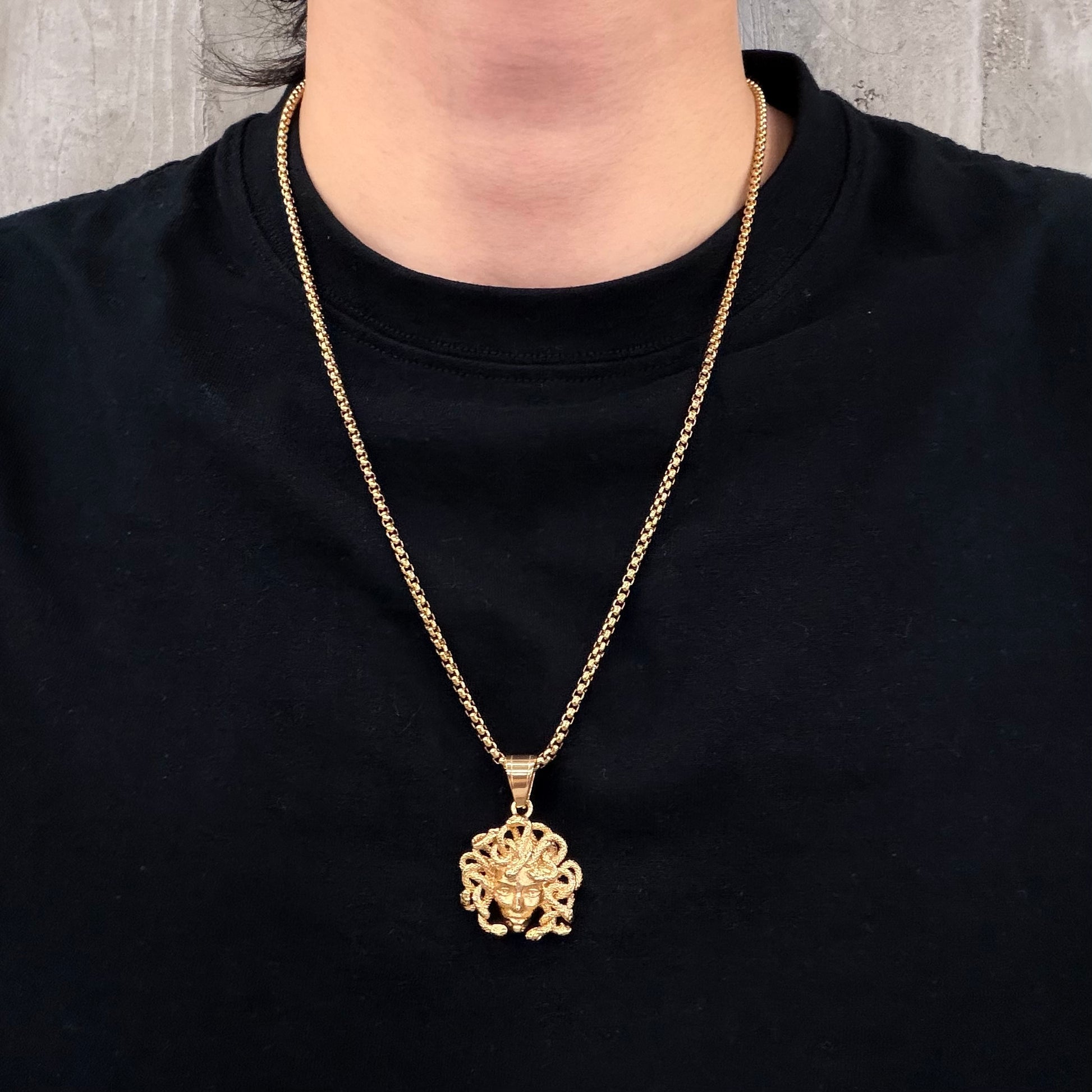 Gold-Plated Medusa Pendant Necklace