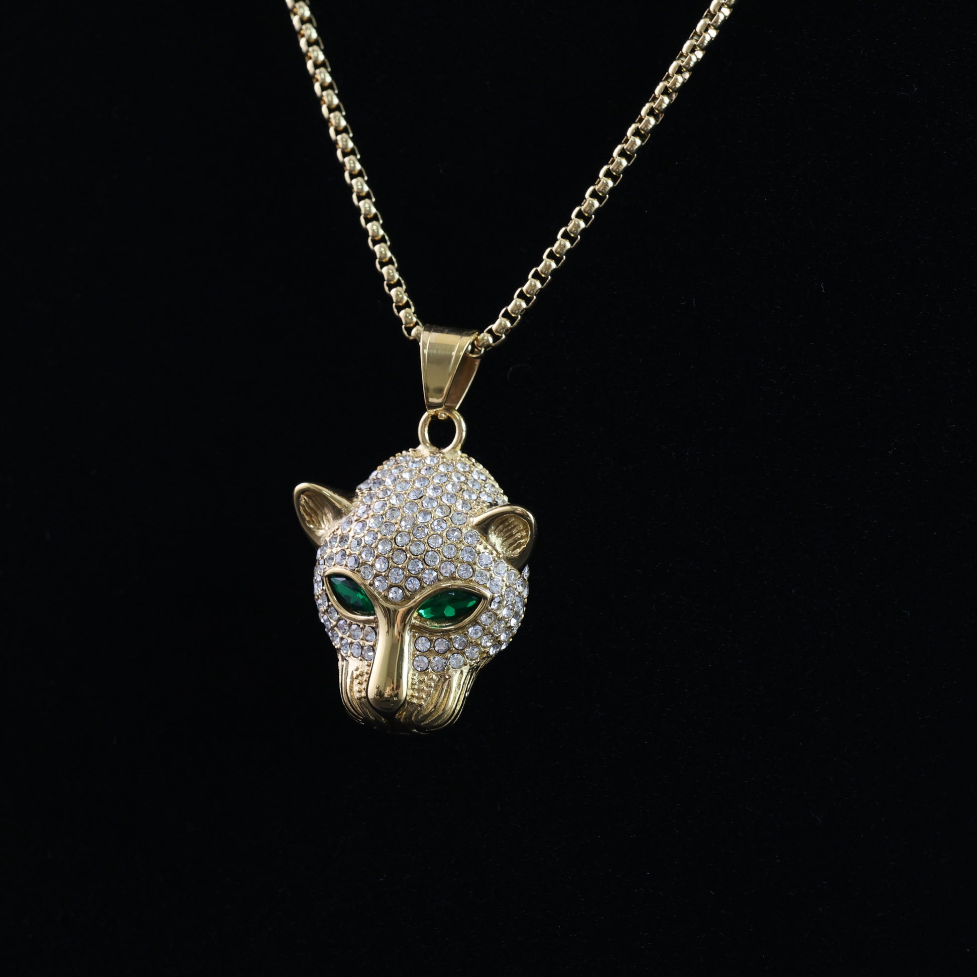 Gold-Plated Panther Pendant Necklace