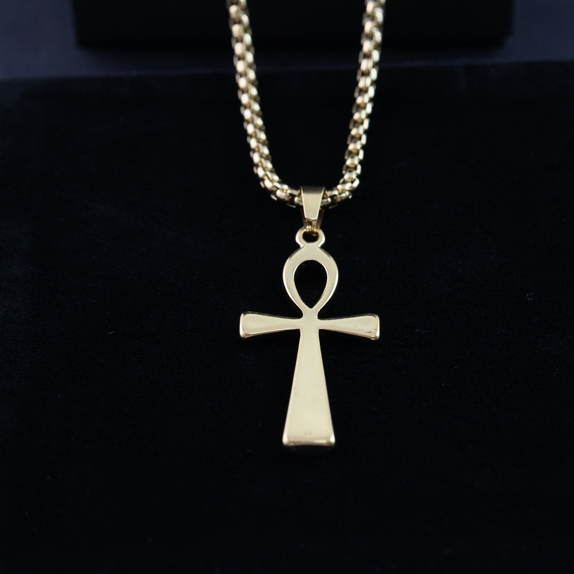 Gold-Plated Ankh Pendant Necklace