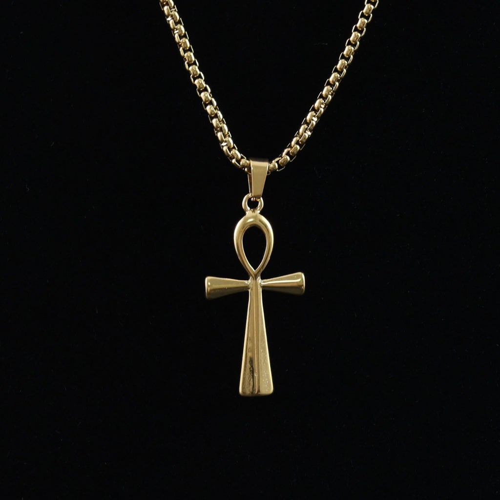 Gold-Plated Ankh Pendant Necklace