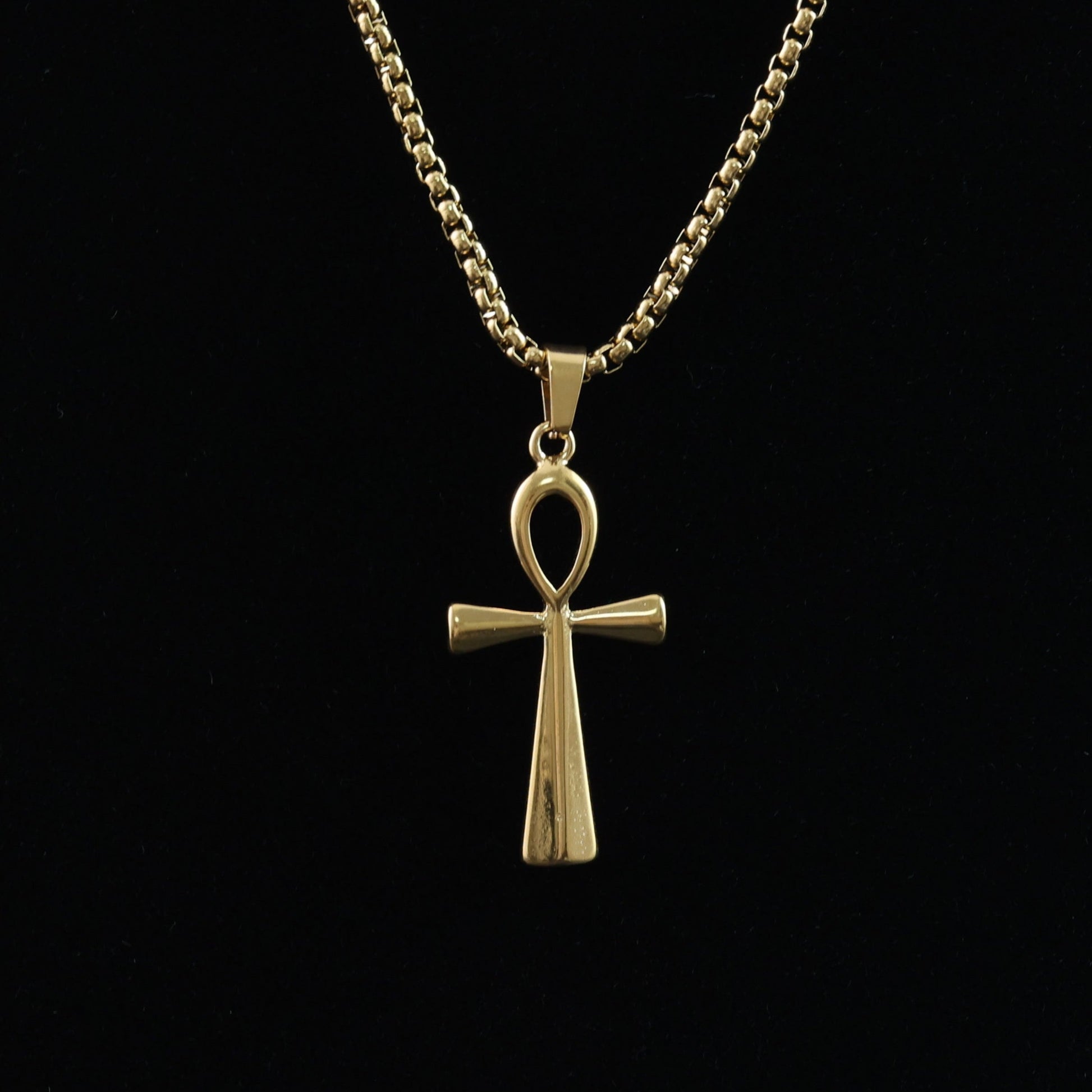 Gold-Plated Ankh Pendant Necklace