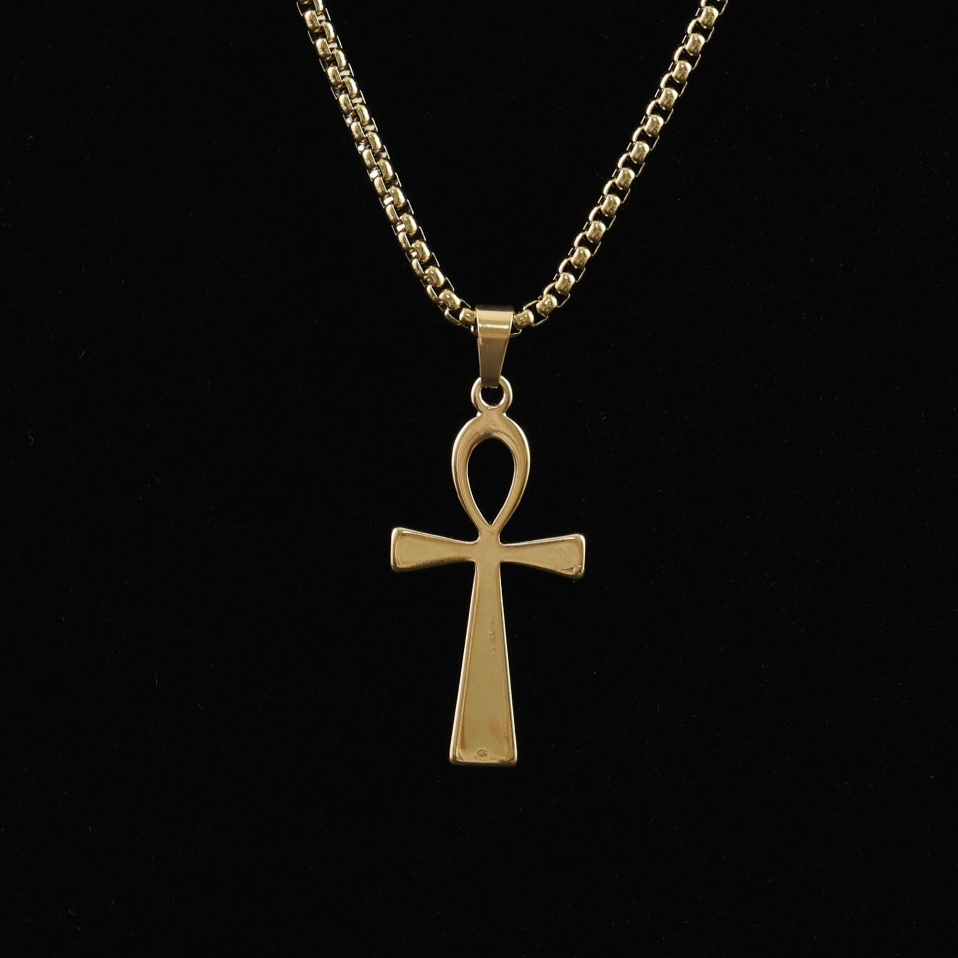 Gold-Plated Ankh Pendant Necklace