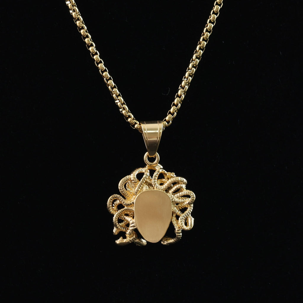 Gold-Plated Medusa Pendant Necklace